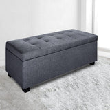Artiss 97cm Linen Storage Ottoman Blanket Box Grey — Allure Home Collections
