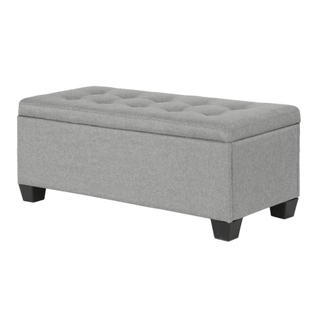 Artiss 97cm Linen Storage Ottoman Blanket Box Light Grey — Allure Home Collections