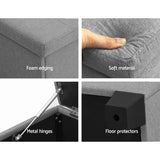 Artiss 97cm Linen Storage Ottoman Blanket Box Light Grey — Allure Home Collections