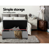 Artiss 97cm Linen Storage Ottoman Blanket Box Light Grey — Allure Home Collections