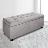 Artiss 97cm Linen Storage Ottoman Blanket Box Light Grey — Allure Home Collections