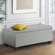 Artiss 97cm Linen Storage Ottoman Blanket Box Light Grey — Allure Home Collections