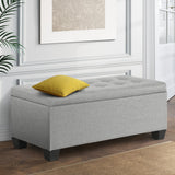 Artiss 97cm Linen Storage Ottoman Blanket Box Light Grey — Allure Home Collections