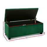 Artiss 97cm Velvet Storage Ottoman Blanket Box Green — Allure Home Collections
