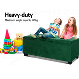 Artiss 97cm Velvet Storage Ottoman Blanket Box Green — Allure Home Collections