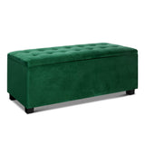 Artiss 97cm Velvet Storage Ottoman Blanket Box Green — Allure Home Collections