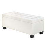 Artiss 97cm PU Leather Storage Ottoman Blanket Box White — Allure Home Collections