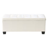 Artiss 97cm PU Leather Storage Ottoman Blanket Box White — Allure Home Collections