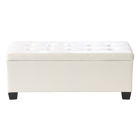 Artiss 97cm PU Leather Storage Ottoman Blanket Box White — Allure Home Collections