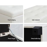 Artiss 97cm PU Leather Storage Ottoman Blanket Box White — Allure Home Collections