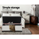 Artiss 97cm PU Leather Storage Ottoman Blanket Box White — Allure Home Collections