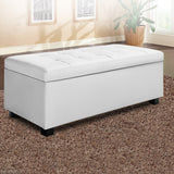 Artiss 97cm PU Leather Storage Ottoman Blanket Box White — Allure Home Collections