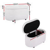 Artiss 87cm Boucle Fabric Storage Ottoman Oval — Allure Home Collections