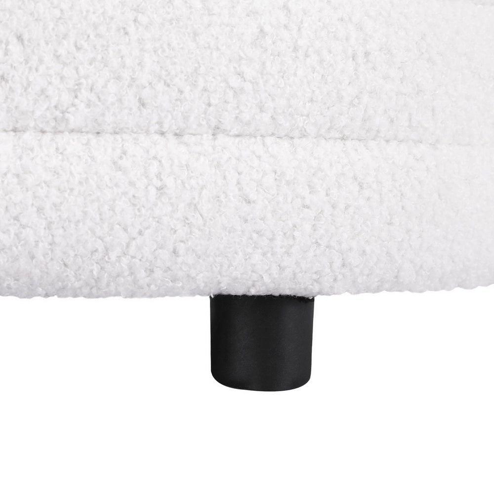 Artiss 87cm Boucle Fabric Storage Ottoman Oval — Allure Home Collections