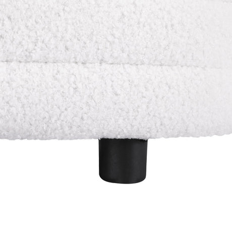 Artiss 87cm Boucle Fabric Storage Ottoman Oval — Allure Home Collections