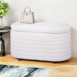 Artiss 87cm Boucle Fabric Storage Ottoman Oval — Allure Home Collections