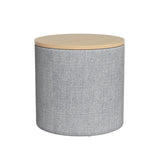Artiss Round Storage Ottoman with Removable Lid Faux Linen — Allure Home Collections