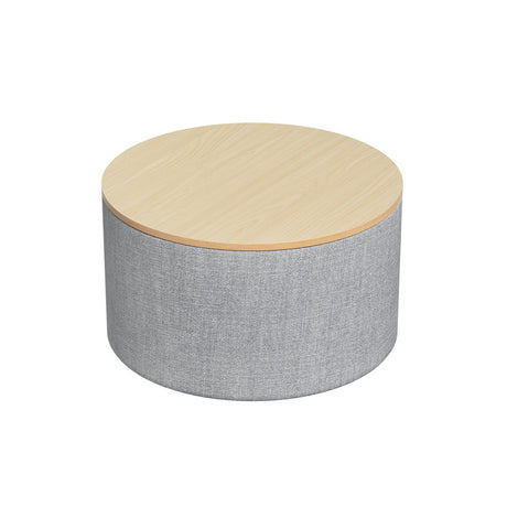 Artiss Round Storage Ottoman with Removable Lid Faux Linen — Allure Home Collections