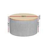Artiss Round Storage Ottoman with Removable Lid Faux Linen — Allure Home Collections