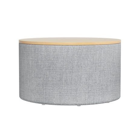 Artiss Round Storage Ottoman with Removable Lid Faux Linen — Allure Home Collections