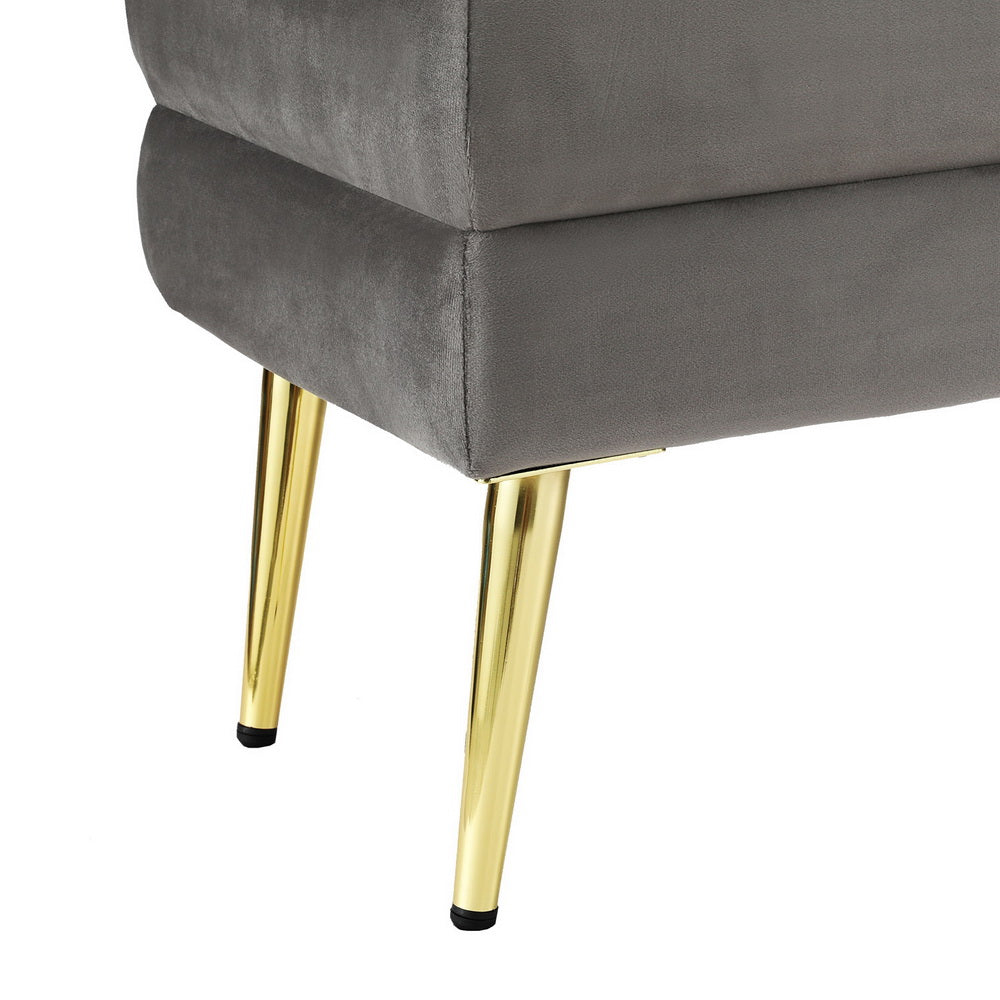 Artiss Velvet Grey Storage Ottoman Foot Stool — Allure Home Collections