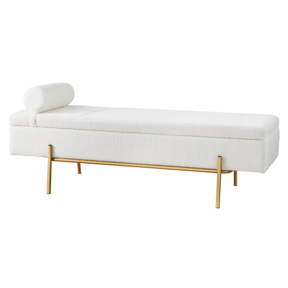 Artiss Boucle Fabric Storage Ottoman Bed with Lift Up Storage and Detachable Pillow — Allure Home Collections