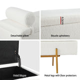 Artiss Boucle Fabric Storage Ottoman Bed with Lift Up Storage and Detachable Pillow — Allure Home Collections