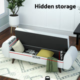 Artiss 140cm Storage Ottoman Blanket Box — Grey, Armrest and Storage — Allure Home Collections