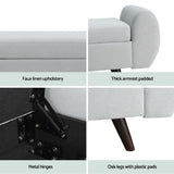 Artiss 140cm Storage Ottoman Blanket Box — Grey, Armrest and Storage — Allure Home Collections