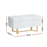 Artiss Criss-Cross Faux Linen Storage Ottoman