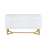 Artiss Criss-Cross Faux Linen Storage Ottoman