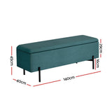 Artiss 140cm Velvet Storage Ottoman Blanket Box Green — Allure Home Collections