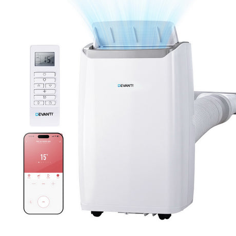 14000 BTU portable air conditioner cooling an open plan living area