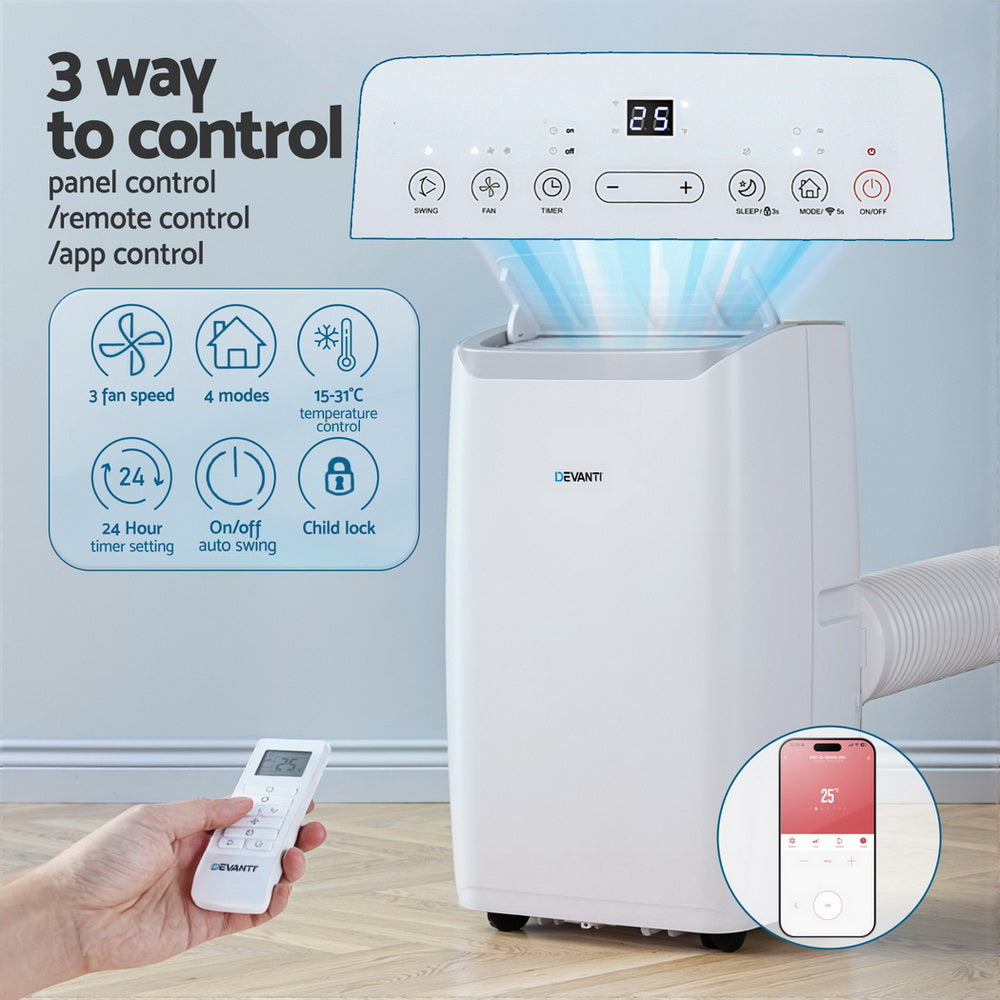 Devanti 14000BTU Portable Air Conditioner & Dehumidifier Fan