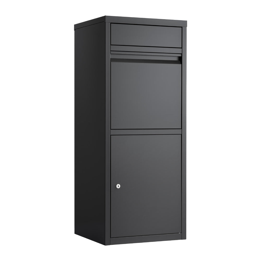 Parcel drop slot with wide opening