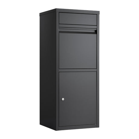 Parcel drop slot with wide opening