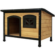 Balingup large wooden dog kennel in fir wood with a waterproof asphalt roof in a backyard