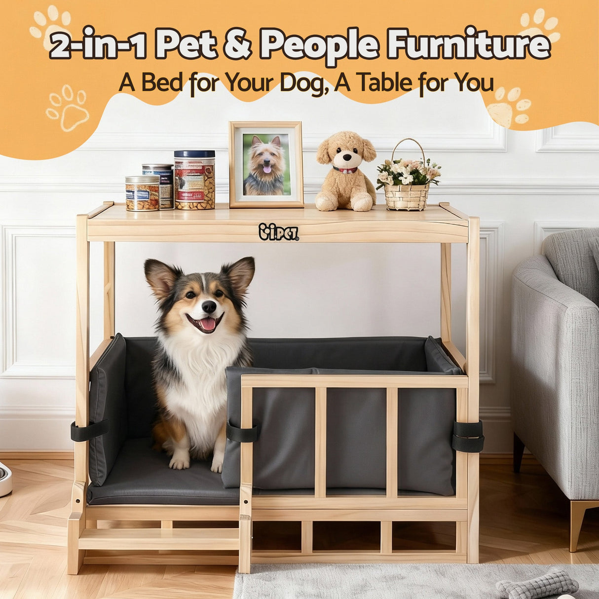 Bridgetown 2 in 1 Dog Kennel, Grey, view 4