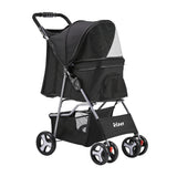 Four Wheel Pet Stroller, Black
