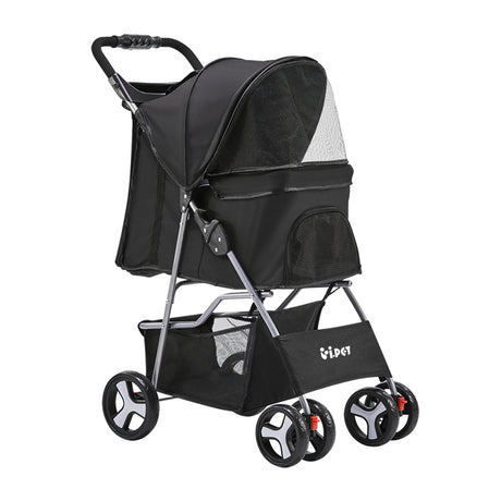 Four Wheel Pet Stroller, Black