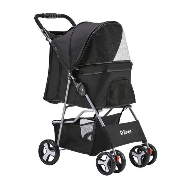 Four Wheel Pet Stroller, Black