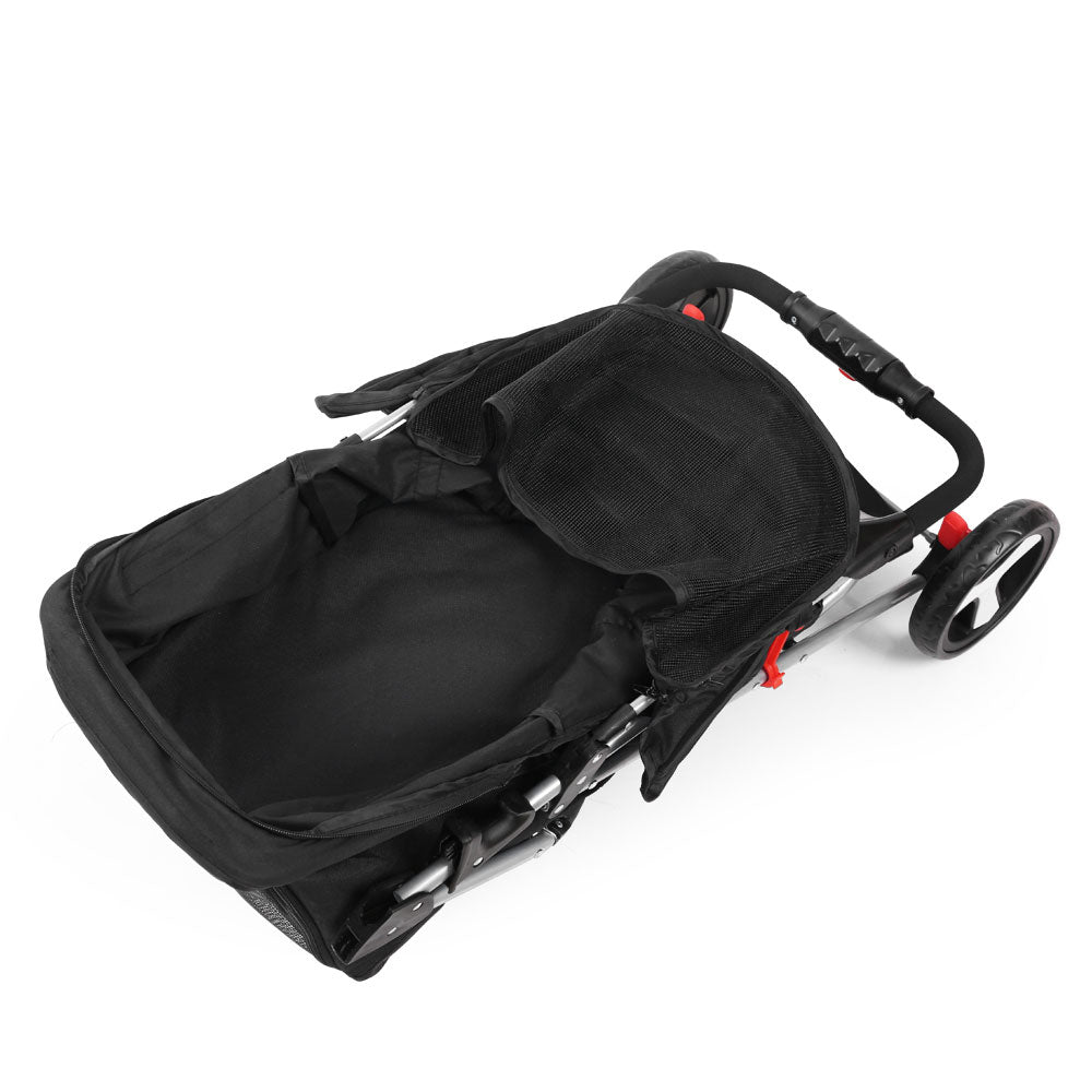 Four Wheel Pet Stroller, Black