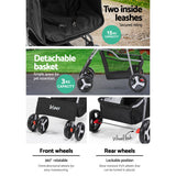 Four Wheel Pet Stroller, Black