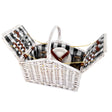 Perigueux hand woven willow picnic basket set for two with insulated blanket bag
