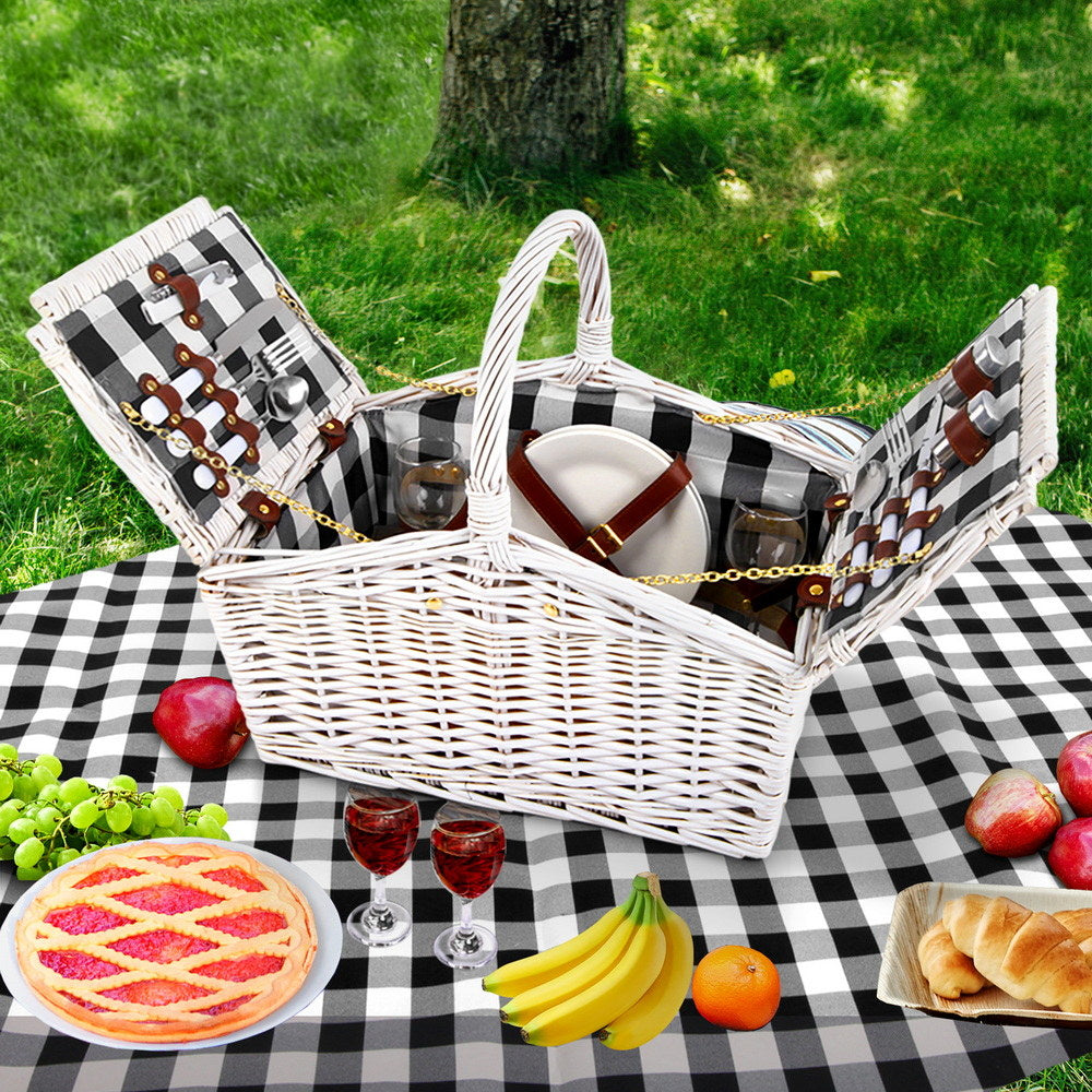 Perigueux Willow Picnic Basket Set, 2 Person