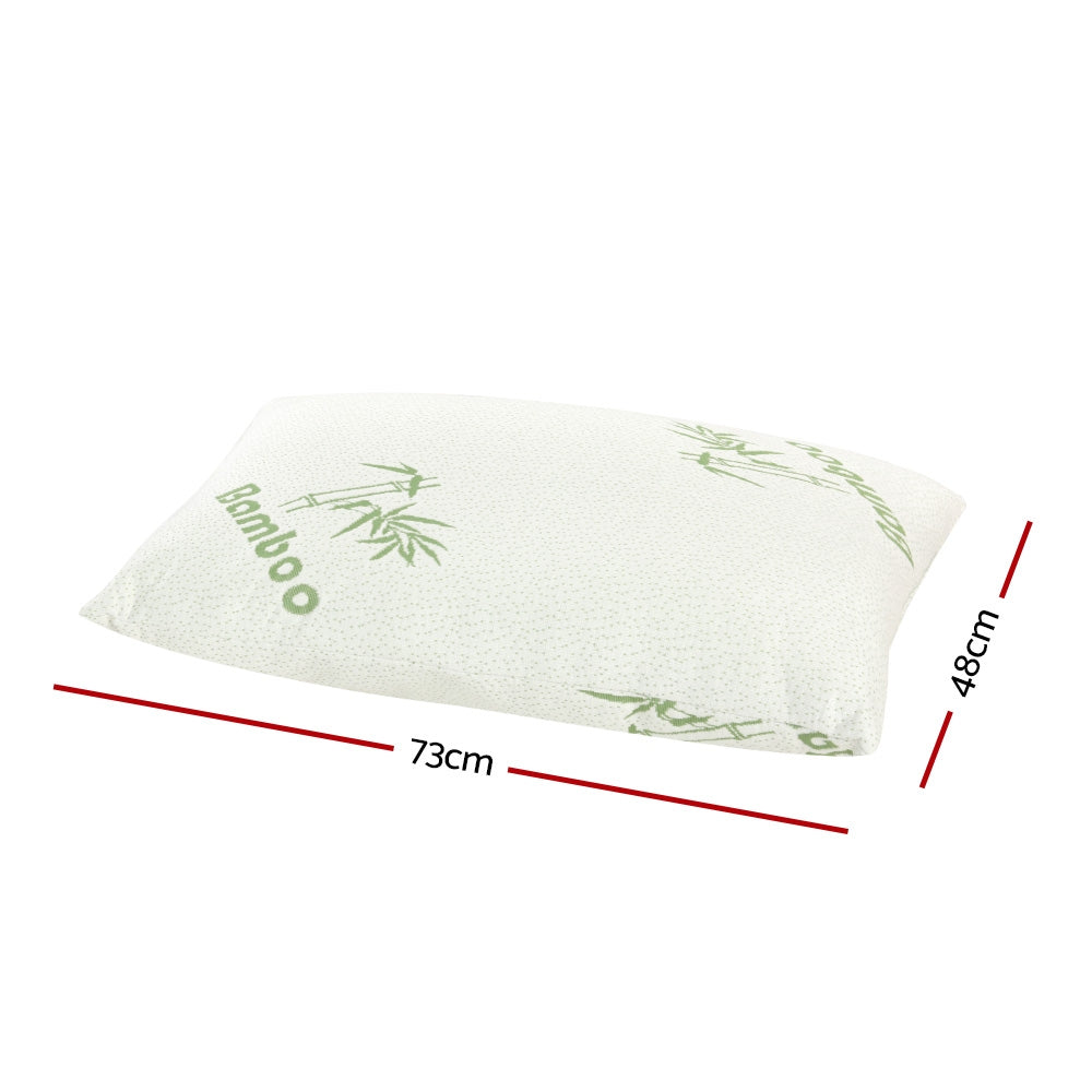 Giselle Bedding Bamboo Pillow 4-Pack — 2 Firm and 2 Medium-Firm for Family or Hotel — Allure Home Collections