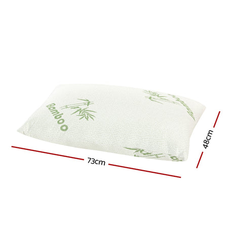 Giselle Bedding Bamboo Pillow 4-Pack — 2 Firm and 2 Medium-Firm for Family or Hotel — Allure Home Collections