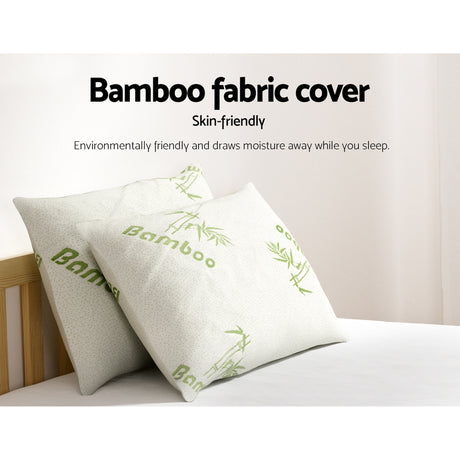 Giselle Bedding Bamboo Pillow 4-Pack — 2 Firm and 2 Medium-Firm for Family or Hotel — Allure Home Collections