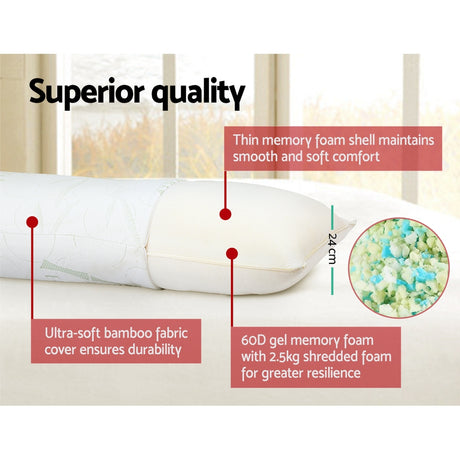 Giselle Bedding Bamboo Body Support Pillow — Full-Length, Head to Toe Comfort — Allure Home Collections