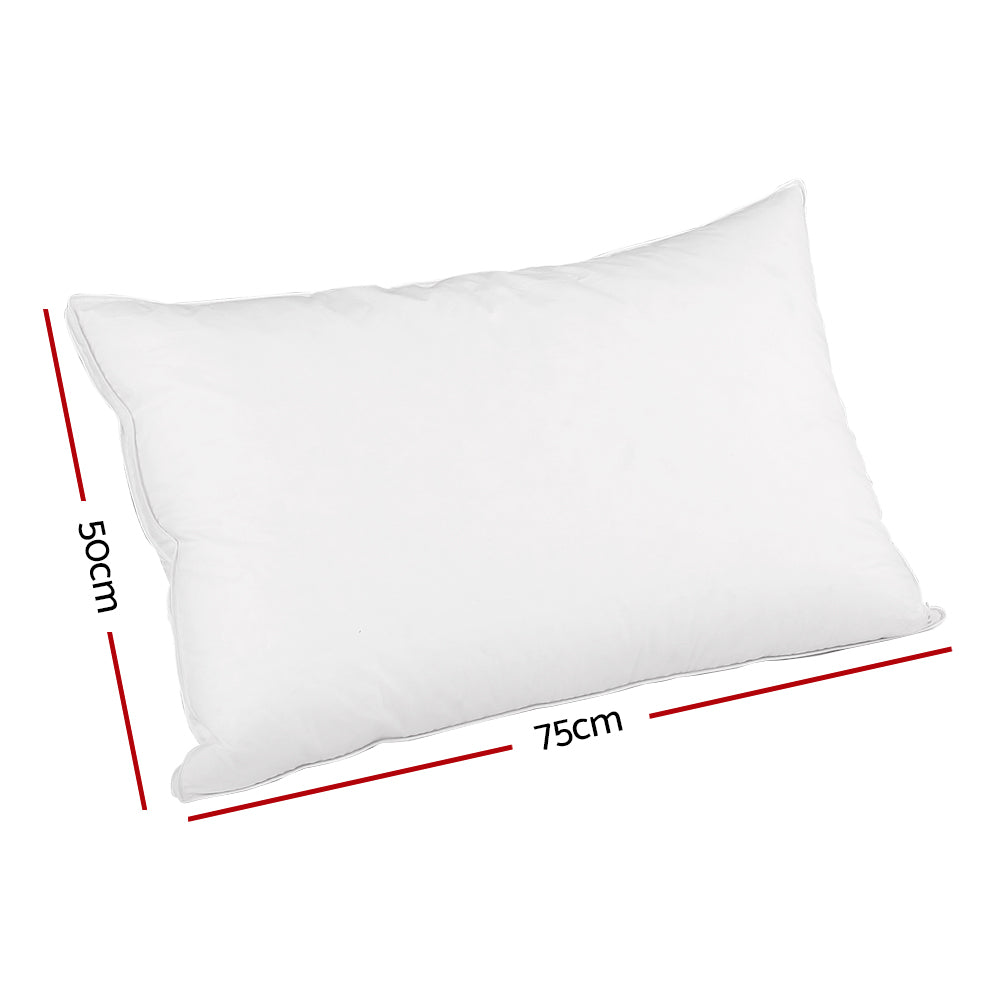 Giselle Bedding Luxury Duck Feather Down Pillow Twin Pack — Perfect Support and Softness — Allure Home Collections